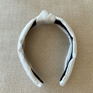 Lele Sadoughi Slim Faux Croc Leather White Headband